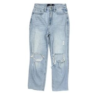 Hollister Ultra High Rise Vintage Straight‎ Denim Jean Light Women 1 Short 25/25